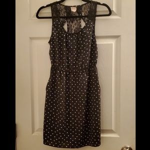 Black tank top dress with white hearts